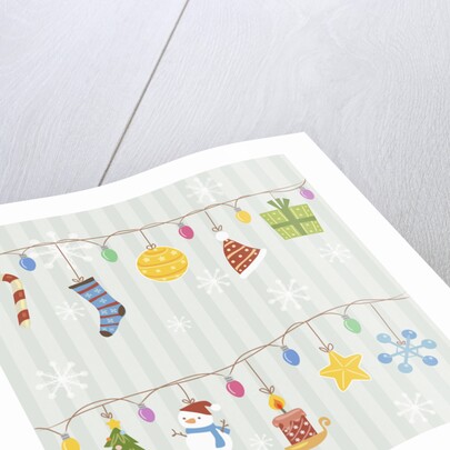 Christmas with decorations with gray background by Anonymous