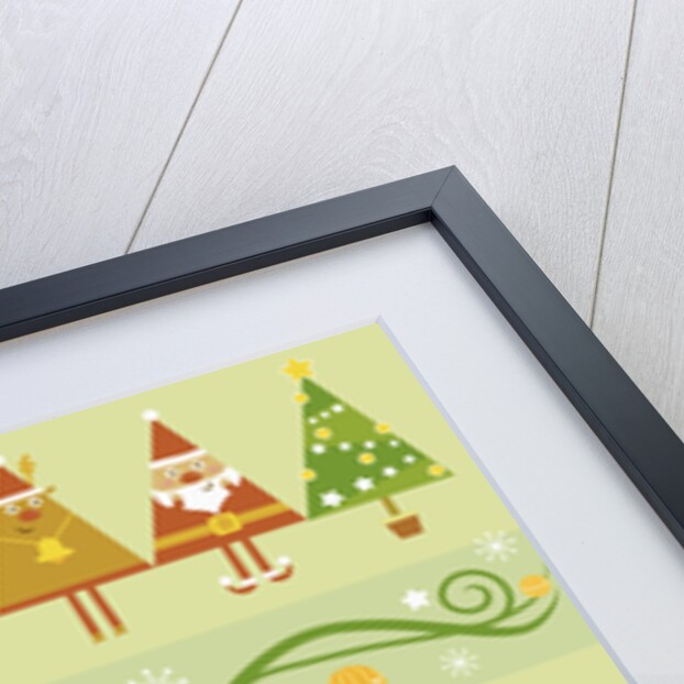 Christmas with santa, rudolph trees by Anonymous
