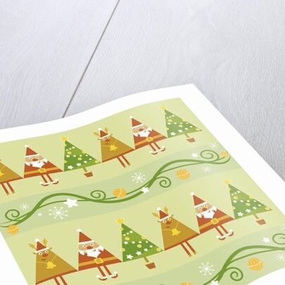 Christmas with santa, rudolph trees by Anonymous