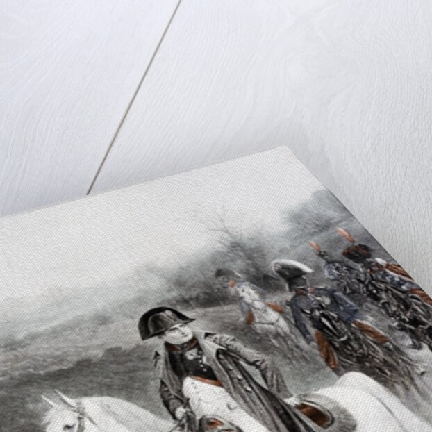 Napoleon Bonaparte on horseback. Painting by Jan Van Chelminski