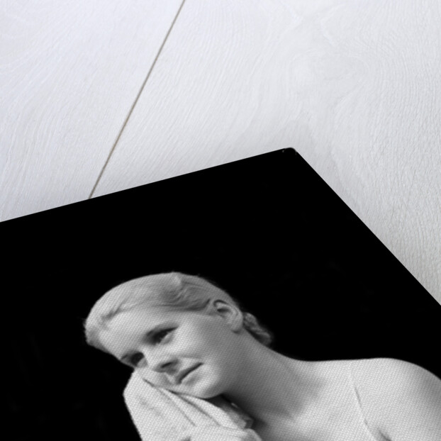 1930s blond woman washing face with washcloth towel by Anonymous