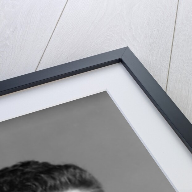 1940s smiling man shaving wearing tee shirt by Anonymous