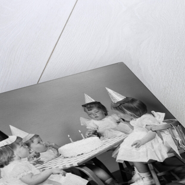 1960s girl quadruplets having second birthday party by Anonymous
