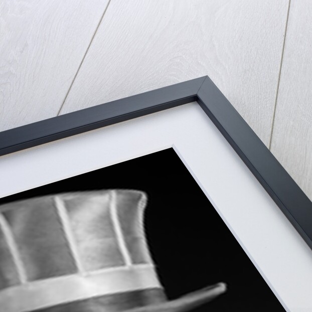 1950s portrait of clown wearing top hat smiling looking at camera by Anonymous