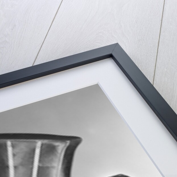 1950s smiling clown with top hat arm around grinning boy in striped shirt by Anonymous