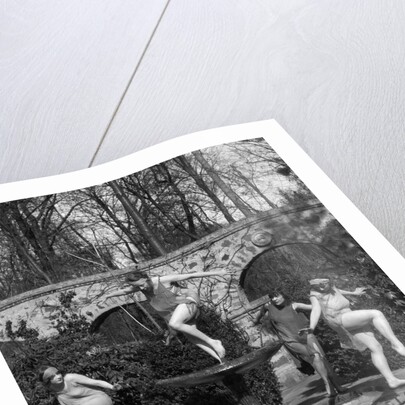 1910s amateur theatrics of greek mythology hylas kidnapped three female sprites water nymphs dancing in fountain spring of pegae by Anonymous