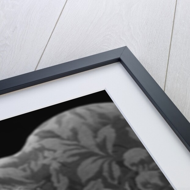 1930s woman sitting slumped position with a worried expression and a furrowed brow by Anonymous