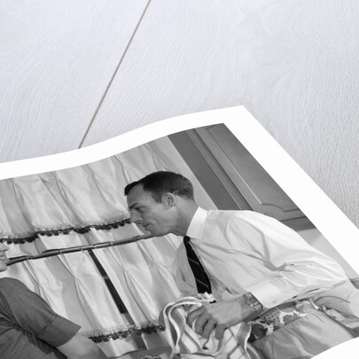 1960s man woman washing dishes kitchen sink by Anonymous