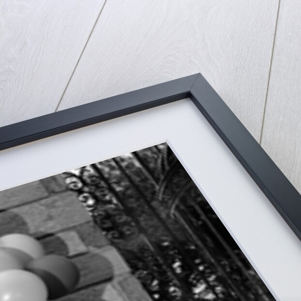 1960s children boy girl getting a balloon from man by Anonymous