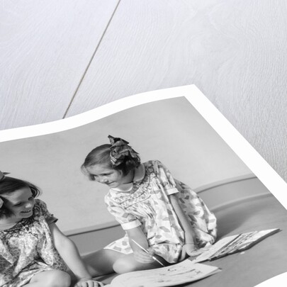 1930s two girls painting in book with watercolors by Anonymous