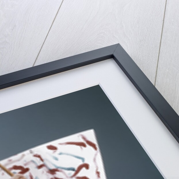 1960s baby artist wearing black beret sitting in front of easel painting by Anonymous