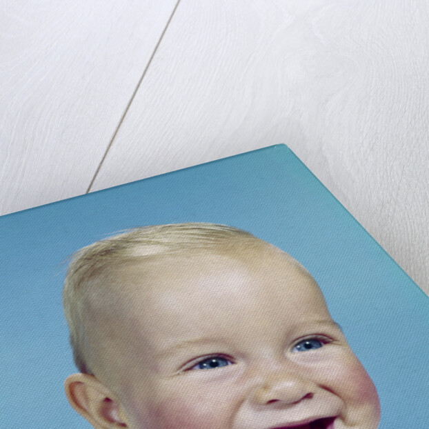 1950s 1960s happy laughing blond baby boy by Anonymous