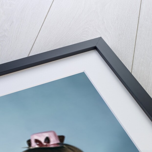 1950s 1960s little girl in party hat sitting holding a cocker spaniel puppy by Anonymous