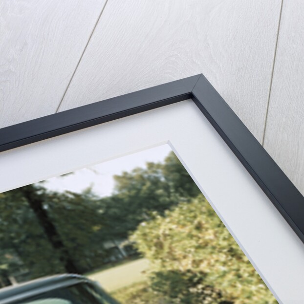 1950s 1955 woman standing beside 1954 mercury automobile by Anonymous