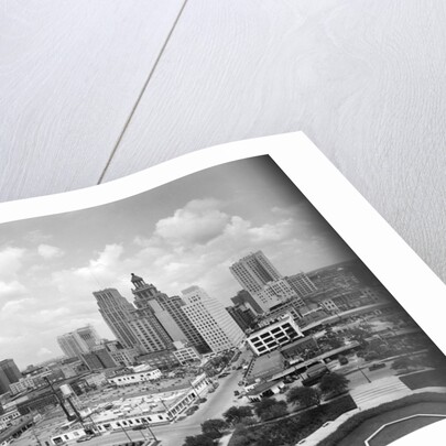1940s skyline of business district of houston texas from city hall by Anonymous