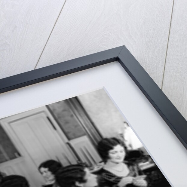 1930s groups of women seated at three tables at card party by Anonymous