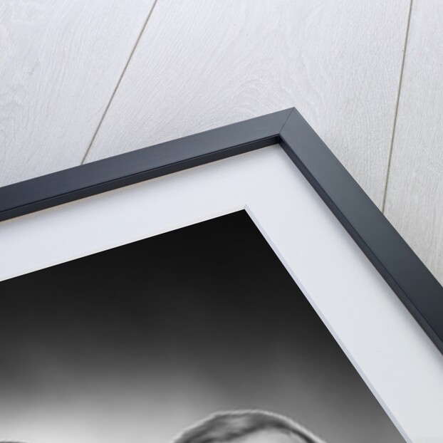 1950s boy & girl in pilgrim costumes with harvest arrangement on table by Anonymous