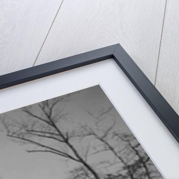 1940s man playing ice hockey on frozen lake controlling puck with stick by Anonymous