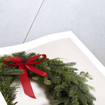 Green door wreath by Anonymous