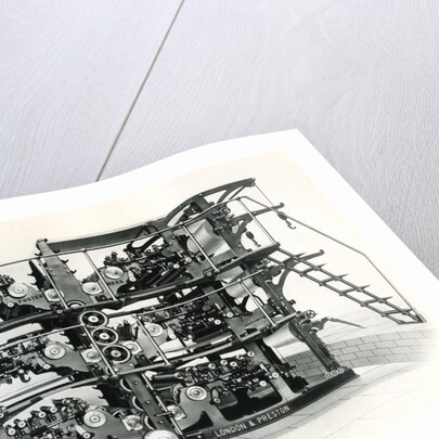 Vintage newspaper printing and folding machine by Anonymous