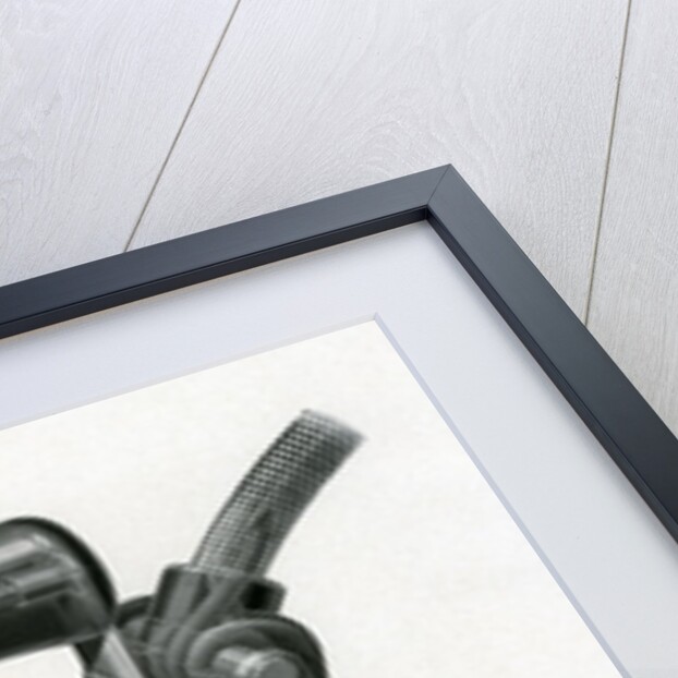 Vintage engraving of an early electric iron by Anonymous