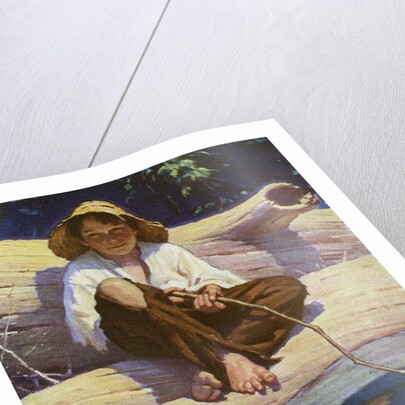 Huckelberry Finn fishing by Anonymous