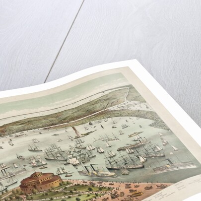 The Port of New York - Birds Eye View from the Battery, Looking South by Currier & Ives