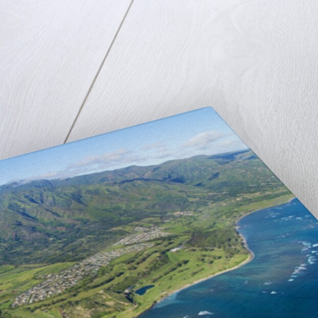 Aerial of West Maui Mountains and Waihee Golf course, Maui, Hawaii by Anonymous