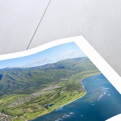 Aerial of West Maui Mountains and Waihee Golf course, Maui, Hawaii by Anonymous