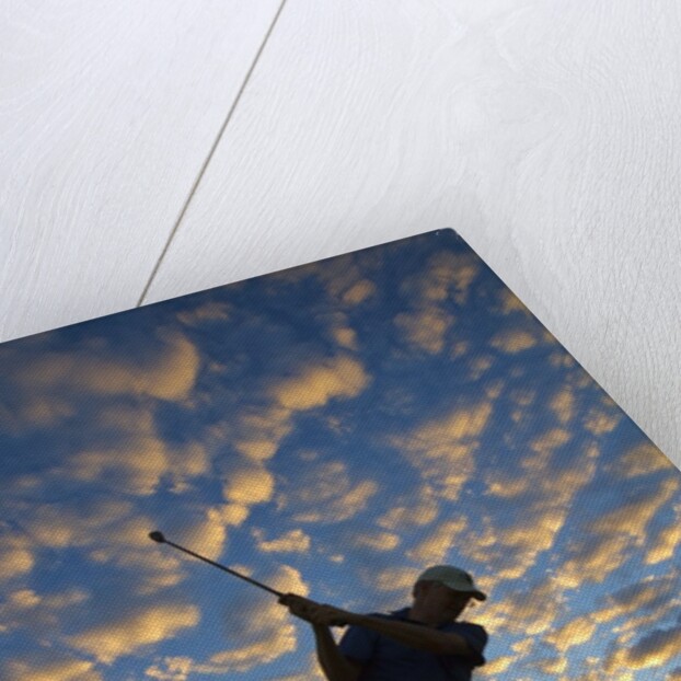 Silhouette of golfer at sunset, Maui, Hawaii by Anonymous