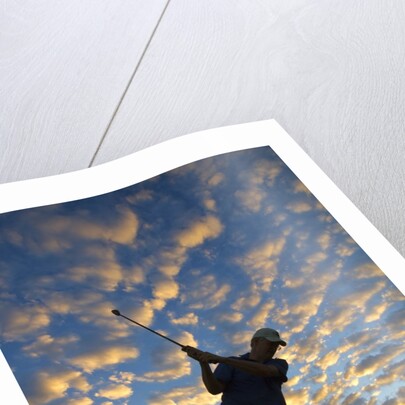 Silhouette of golfer at sunset, Maui, Hawaii by Anonymous