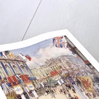 Piccadilly Circus in London Decorated for the Coronation of King George VI in 1937 by Anonymous
