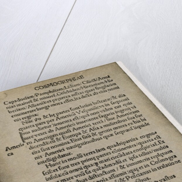 First Mention of the Name 'America' in 1507 by Anonymous