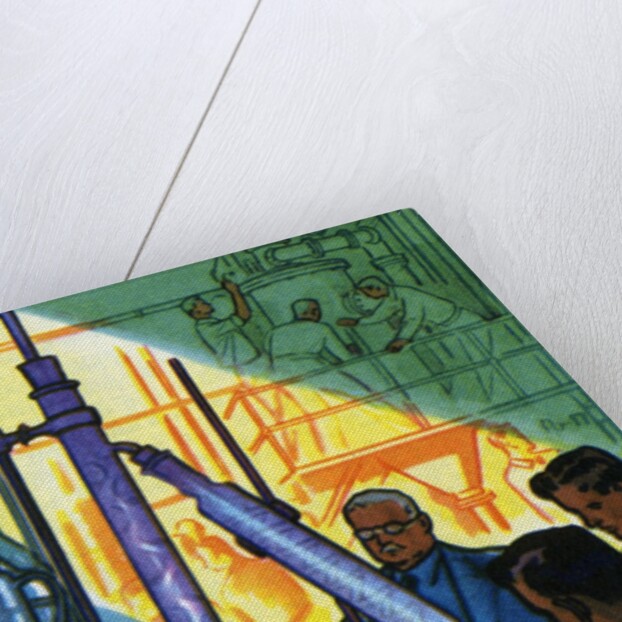 Oil Series: Scientists in a Laboratory Experimenting with Oil by Anonymous