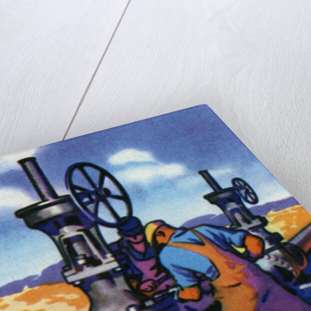 Oil Series: Oil Workers at an Oil Pipeline by Anonymous
