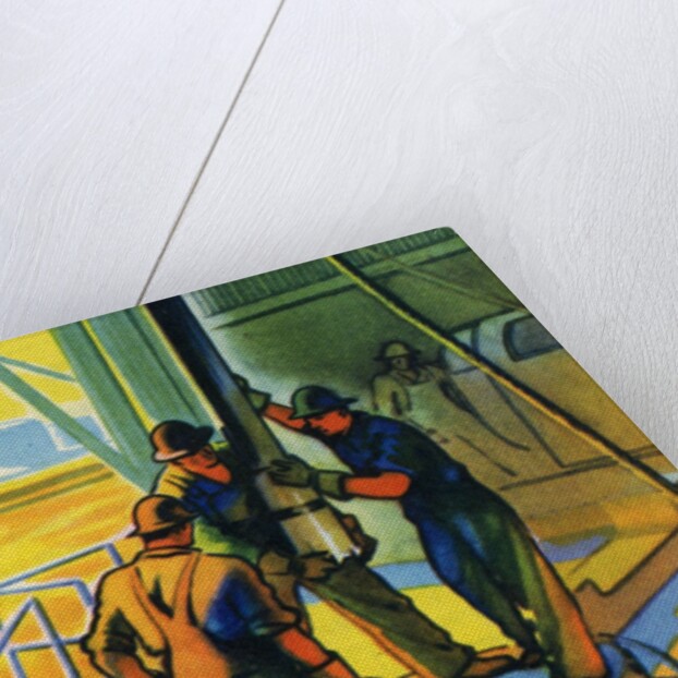 Oil Series: Oil Workers at a Well Head by Anonymous