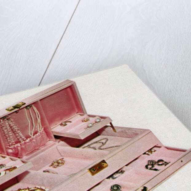 Vintage illustration of a woman's pink jewelry by Anonymous
