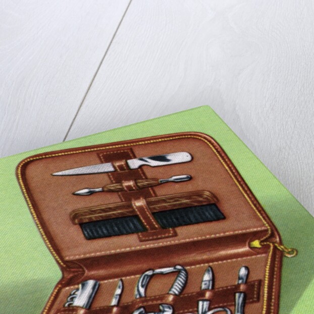 Vintage illustration of men's manicure set by Anonymous
