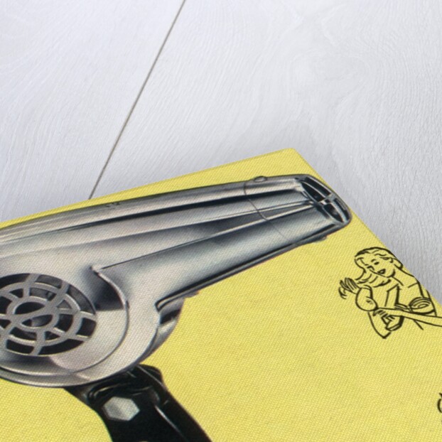 Vintage Illustration of a 1950s Chrome Hairdryer by Anonymous