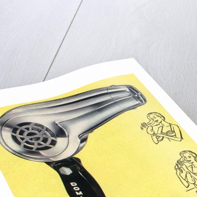 Vintage Illustration of a 1950s Chrome Hairdryer by Anonymous