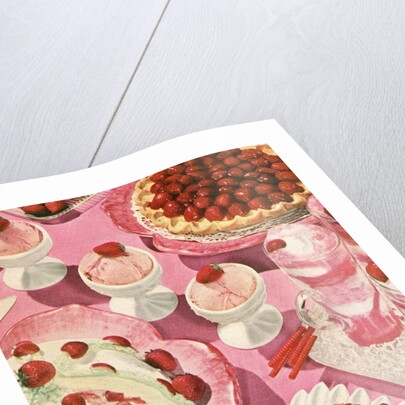 Variety of strawberry desserts by Anonymous
