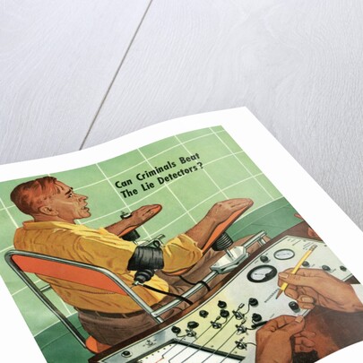 Nervous man taking polygraph or lie detector test by Anonymous