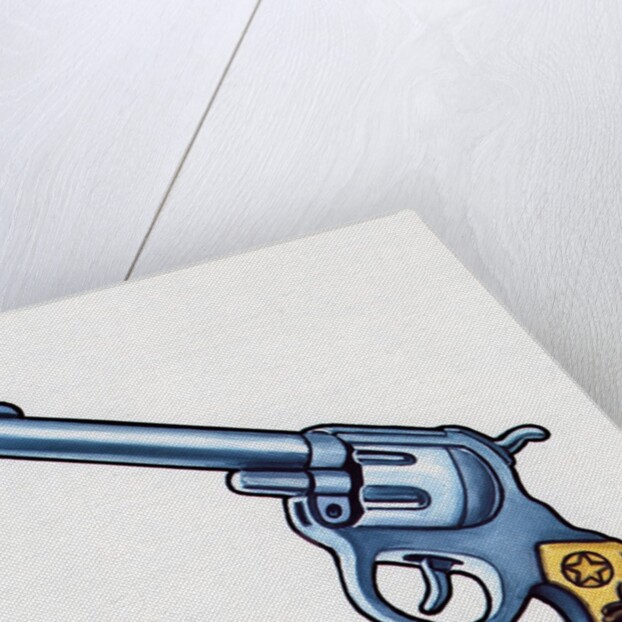 1960s illustration of a cowboy's six-shooter gun by Anonymous