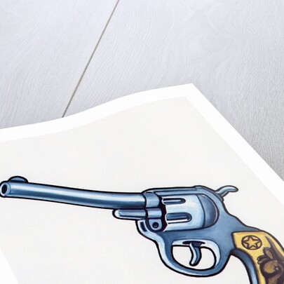 1960s illustration of a cowboy's six-shooter gun by Anonymous