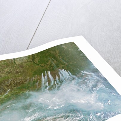 Satellite view of fires burning in Siberia by Anonymous