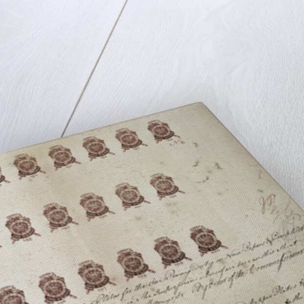 British penny revenue stamps for American colonies by Anonymous