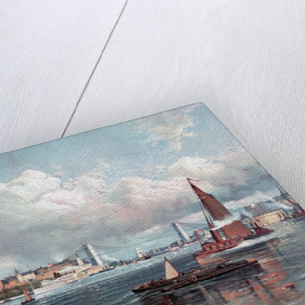 New York Harbor and the Brooklyn Bridge by Andrew W. Melrose