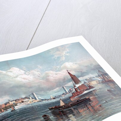 New York Harbor and the Brooklyn Bridge by Andrew W. Melrose