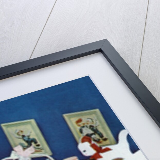 1940s Mother with Her Baby on a Changing Table in a Nursery. by Anonymous