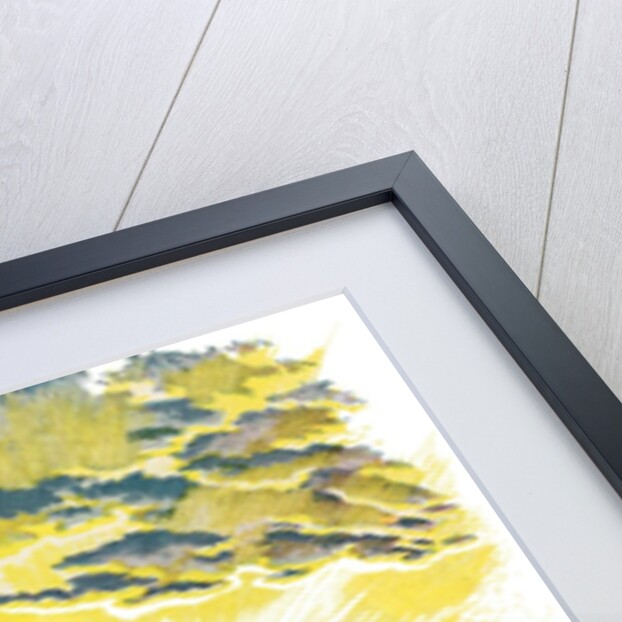 New Red 1940s Car in the Clouds. by Anonymous